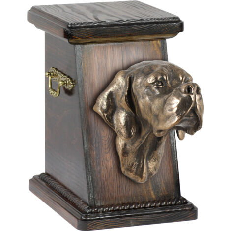 Haustierurne Aus Rosenholz – Personalisierbar, Groß 22,9x14x11,4 Cm, Für Hundeasche, Mit Samtbeutel