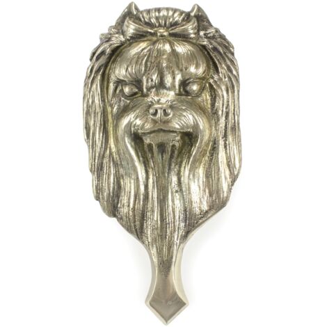 Yorkshire Terrier, York, York, Yorkie - Türklopfer in Hundekopfform, Messingklopfer, Retro Türdeko von Art-Dog (1/5)
