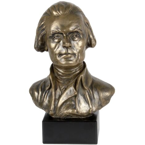 Thomas Jefferson - Büste auf Marmor, Statuette einer berühmten Person, Dekoration für Büro, Schule und Hotel von Art-Dog