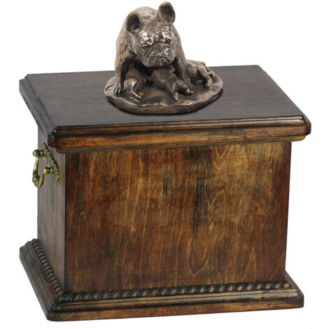 Französische Bulldogge I - eine Urne für Hundeasche, eine Urne mit einer Statuette, eine elegante Urne im klassischen Stil von Art-Dog