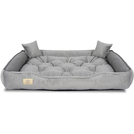 Hundebett, Laufstall, 115 x 95 cm, Samt, grau (1/5)