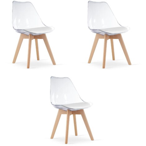 Mark Stuhl - transparente/naturfarbene Beine x 3 (1/5)