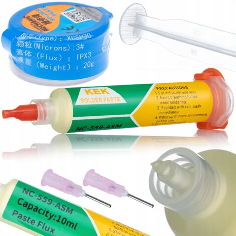 Rosfix Flux Flussmittel in einer Spritze NC-559-ASM+ Lötpaste (flüssiges Zinn) XG-30 16g