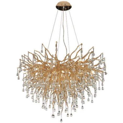 Slimetree 60 - moderner Kronleuchter Baumzweige Gold 60cm