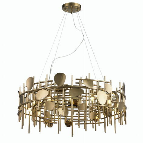 Plaquita – moderner goldener Kronleuchter 60 cm