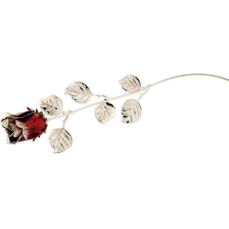 Große versilberte bordeauxrote Rose mit ewiger Blumengravur Größe: 30 cm Artikelnummer: BG1765BOS (1/2)