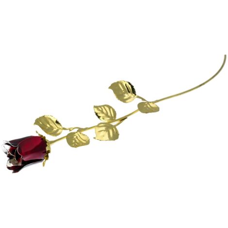 Große goldene burgunderrote Rose mit ewiger Blumengravur Größe: 30 cm Artikelnummer: BG1765RR (1/2)