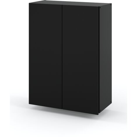 Wandhängender Badezimmerschrank, schwarz, 60 cm, Badezimmer-Sockel, Badezimmermöbel