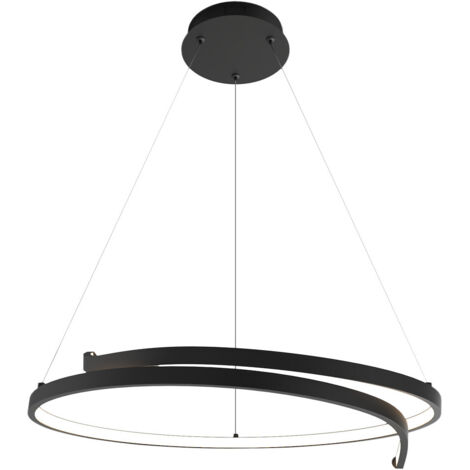 Moderne Designer-Ringpendelleuchte für Wohnzimmer, Esszimmer, über dem Esstisch, schwarz, neutrale Farbe, LED 35W, LORENZO Milagro (1/5)