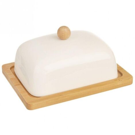 Butterdose, Porzellan, Bambus, weiß, 127144 (1/5)