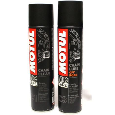 MOTUL C1 Clean Kettenreiniger + C3 OFFROAD Kettenschmierstoff (1/4)