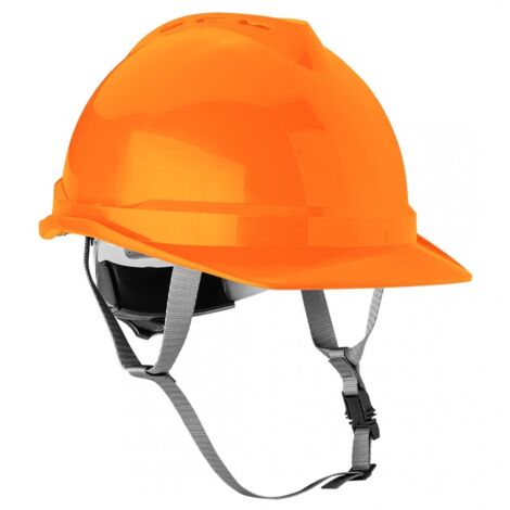 Industriehelm mit Kinnriemen, orange (1/5)