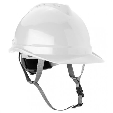 Industriehelm mit Kinnriemen, weiß (1/5)