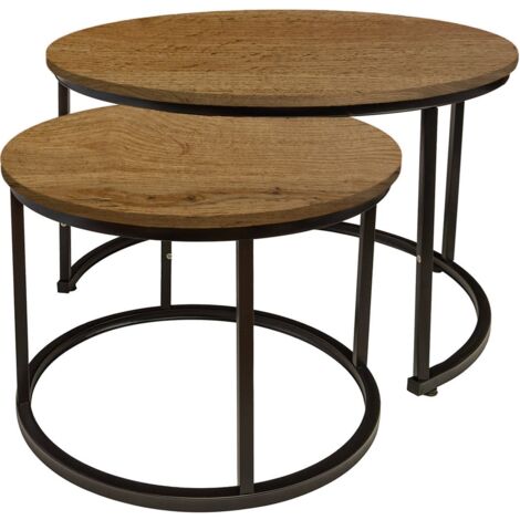 Runder Couchtisch, 2er-Set, Erle, 53×47, 43×39, I Begryf (1/5)