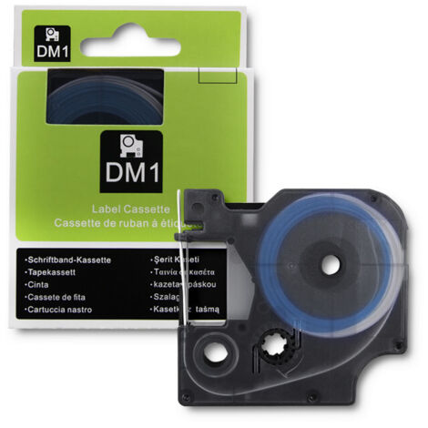 Qoltec Schrumpfschlauch für DYMO D1/DM1 Drucker 12mm x 1,5m Weiß Schwarzer Druck (1/4)