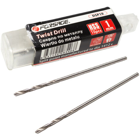 Bohrerset, 10-teilig, Metallbohrer, 1 mm, HSS (1/5)