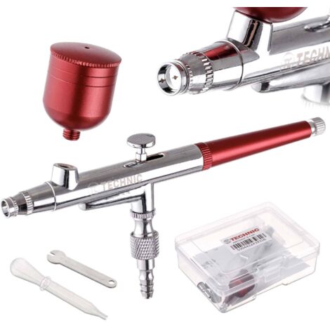 Modellbau-Airbrush mit 0,4-mm-ROT-Düse zum Lackieren, abnehmbarer Tank (1/5)