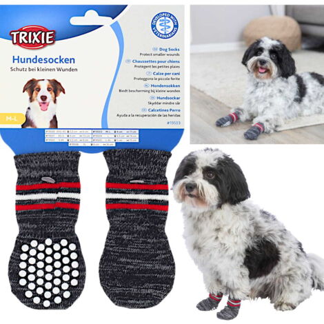 Trixie Anti-Rutsch-Hundesocken M-L 2 Stück.