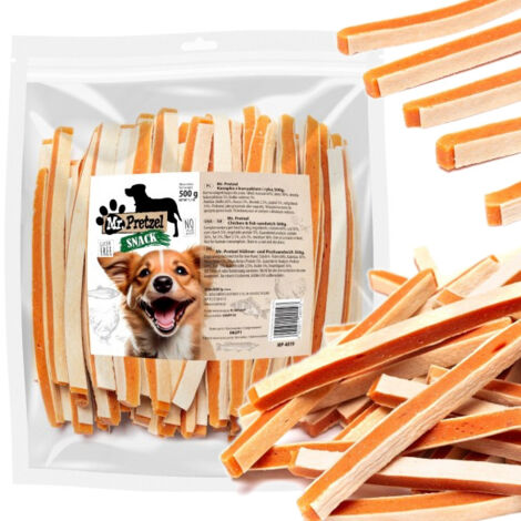 Delikatesse, Snack für Hunde: Sandwich mit Huhn und Fisch, Mr. Pretzel 500 g (1/5)