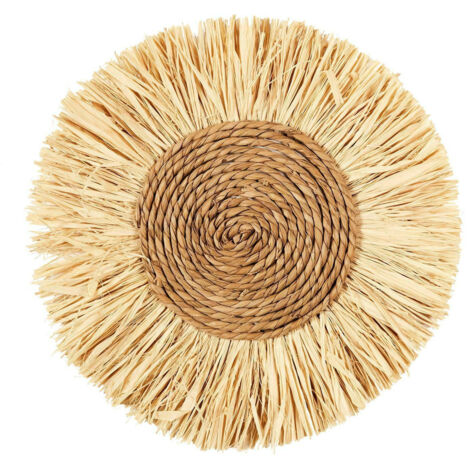 Bast Wanddekoration rund 37 cm Boho-Stil