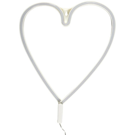 HERZFÖRMIGE Neon-LED-LAMPE weiß mit USB (1/5)