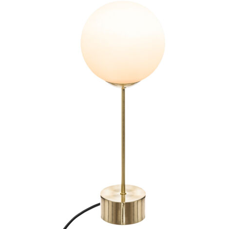 Tischleuchte, Kugel, Weiß, auf goldfarbenem Fuß, Höhe 43 cm, goldfarben  - Atmosphera (1/4)