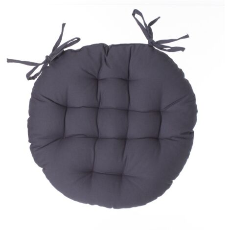 Sitzauflage rund aus dunkelgrauer Baumwolle D 38 cm