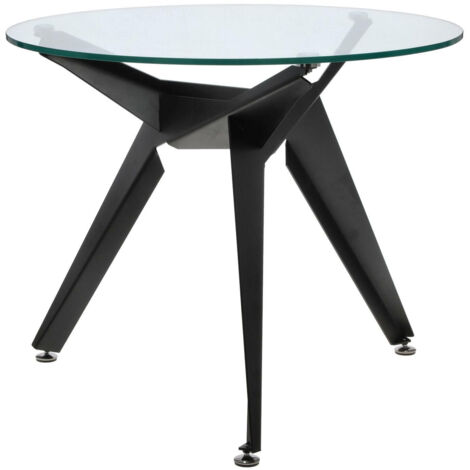 Troy TABLE GLAS TISCHPLATTE rund 90 cm transparent/schwarz (1/5)