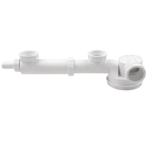 Niedriges Doppelspülbecken mit Siphon 6/4" x 40 mm, Geschirrspüleranschluss