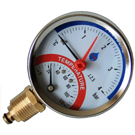 Thermomanometer 10 bar 120 °C Seiteneingang 1/2” (1/2)