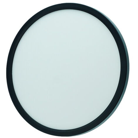Moderne schwarze runde Deckenleuchte Ø29 cm für Wohnzimmer und Flur, mit Bewegungsmelder, Dämmerungssensor, neutraler Lichtfarbe, 24 W LED, DENVER RADAR Idealed (1/5)