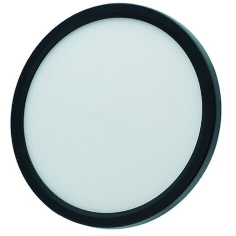 Moderne schwarze runde Deckenleuchte Ø23cm für Flur, Wohnzimmer, Schalter, variable Farbe, LED 18W, DENVER Idealed (1/5)