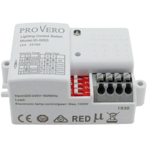 Mikrowellen-Bewegungsmelder Mini-DIP 12 m weiß max. 100 W Ideal