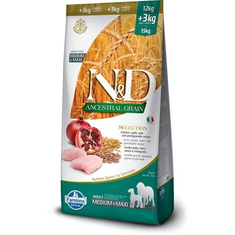 farmina Ancestral Grain Selection Trockenfutter für ausgewachsene Tiere, 15 kg (1/5)