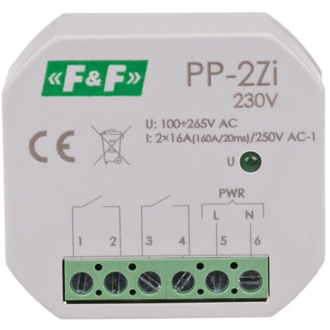 Elektromagnetisches Relais, 2Z 16A, Unterputz PP-2Z-LED-230V