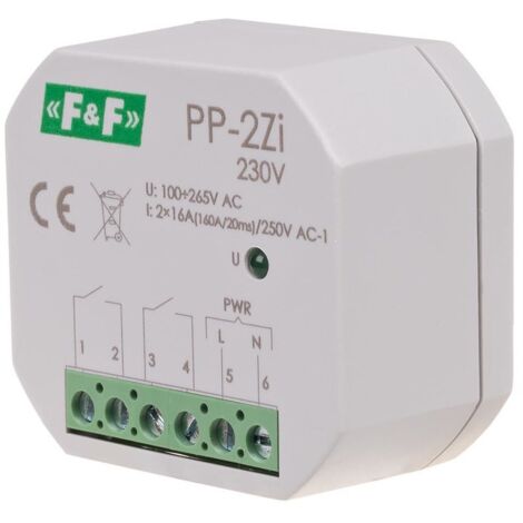 Elektromagnetisches Relais, 2Z 16A, Unterputz PP-2Z-LED-230V