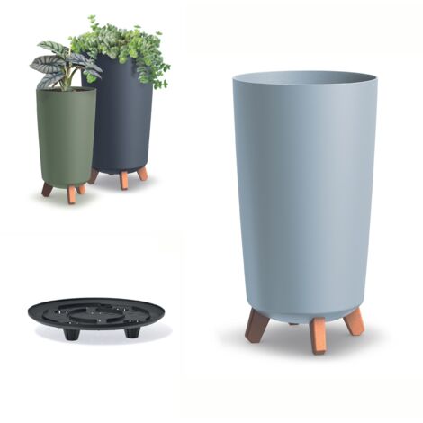 Gracia Tubus Slim DGTL240-443U hellgrauer Blumentopf auf Füßen (1/4)