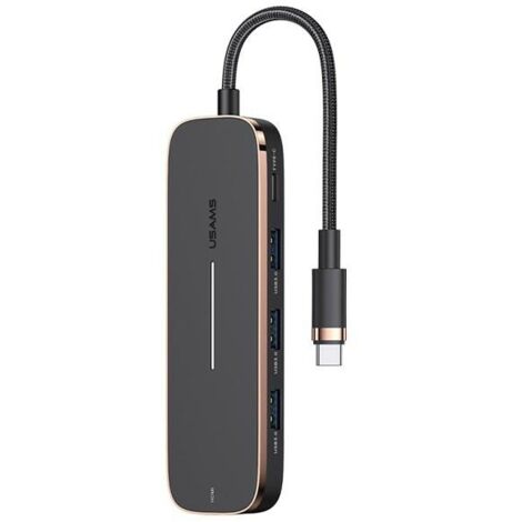 USAMS Adapter HUB 3xUSB USBC HDMI schwarzschwarz SJ578HUB01 USSJ578 (1/5)
