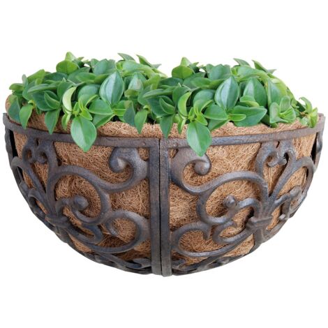 Wandmontierter gusseiserner Blumentopf mit Einsatz (1/2)