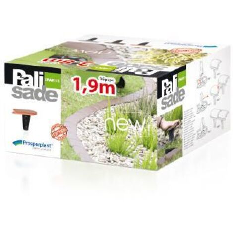 Prosper Plast ipak1 - 405u 382.7 X 11,5 cm "Plaska" Stein Palisade, Grau, 32 Stück