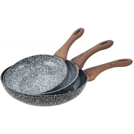 3 Granit-Bratpfannen Granitholz Kinghoff KH-1030 (1/3)
