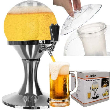 Großer Alkoholausschankbehälter 3,5 l mit Kühlfunktion. Ausgießer für Bier, Wein und Wodka. (1/5)