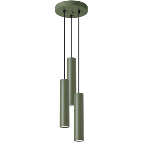 Sollux Lagos Loft Cluster Drop Pendelleuchte 3-flammig Olivgrün