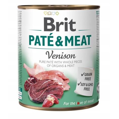 BRIT PATÉ MEAT Nassfutter für Hunde mit Wild 800g