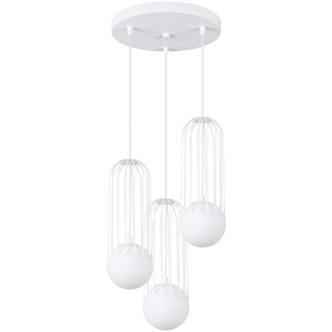Hängeleuchte mit Korb, unregelmäßig, dreifach rund, weiß, BRINA 3xG9 8W SL.1335 Sollux Lighting (1/5)