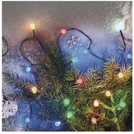 EMOS LED-Lichterkette Cherry bunt für Innen und Außen, 8m lang mit 80 LEDs in Kugelform Ø 1 cm, 8 Lichtmodi, Netzteil und Trafo, D5AM05 (1/4)