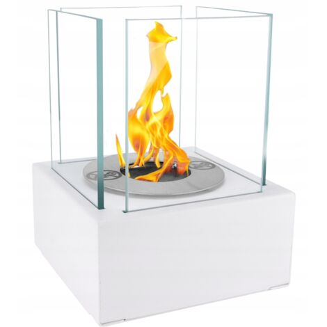 Freistehender Bio-Kamin 13x13x17 cm Smart White strukturierte matte