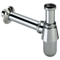 Flaschensiphon Messing verchromt 5/4", Auslauf 32 mm, ohne Abfluss