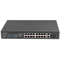 Lanberg Unmanaged Switch 16x 100Mb PoE+/2x Combo Rack 19" Gigabit Ethernet 150W