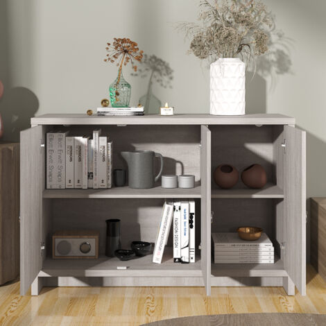 Buffet GALANO Newark 3 Portes, 115.6cm W X 39.8cm D X 77.6cm H, Style Moderne, Couleur Chêne gris poussiéreux